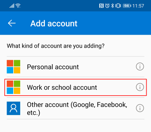 Add work or school account
